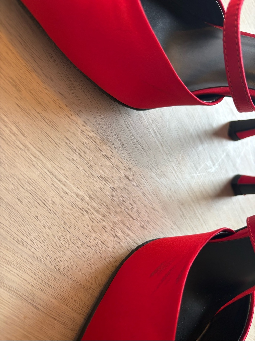 A New Day Red Satin Pointed Toe Heels - Picture 5 of 9